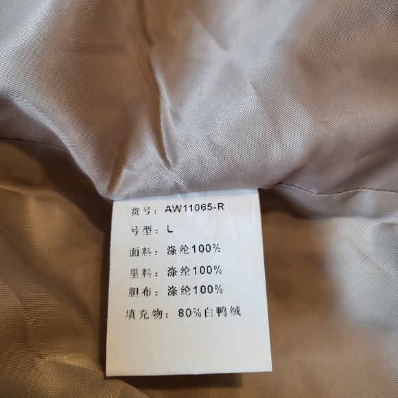 Long puffer winter 2 tone polka dot jacket/coat - Picture 5 of 15